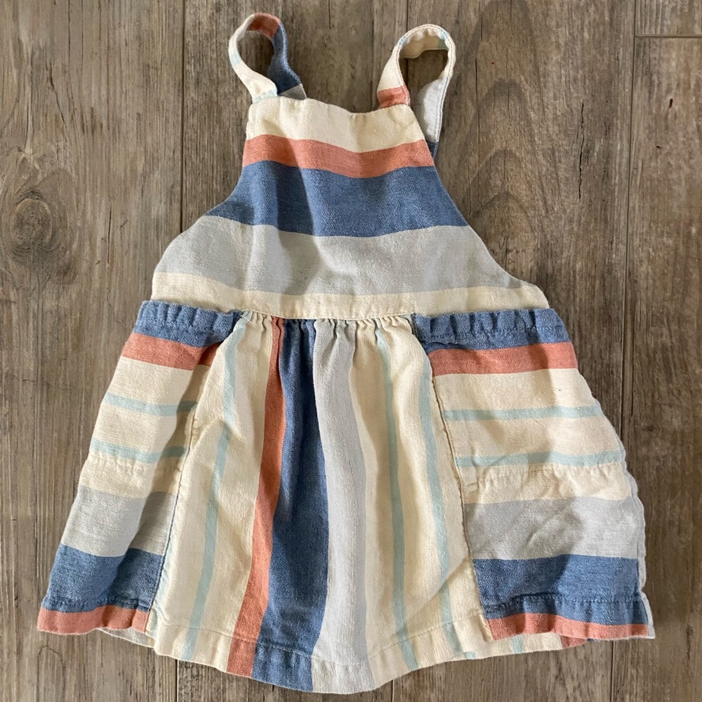 Zara BabyGirl Collection Striped Linen Dress